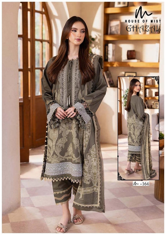 Ghazal Pakistani Designer Pure Cotton Printed Shalwar Suit - AliShaif