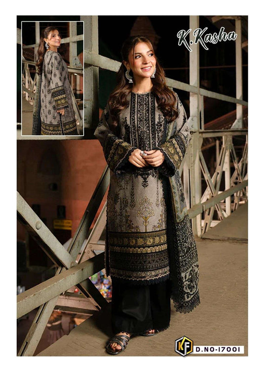 K.Kasha Pakistani Designer Pure Lawn Cotton Printed Suit