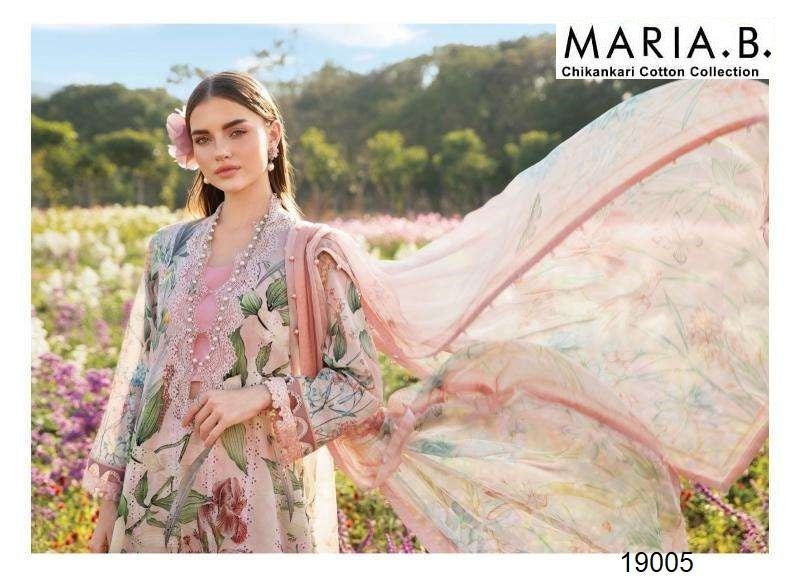 Maria B Pakistani Designer Luxury Pure Cotton Embroidered Lawn Suit