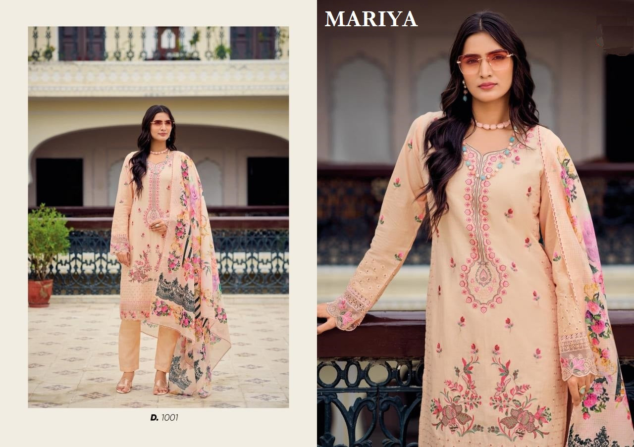 Mariya Pakistani Designer Luxury Pure Cotton Embroidered Lawn Suit