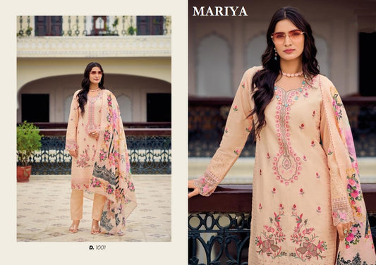 Mariya Pakistani Designer Luxury Pure Cotton Embroidered Lawn Suit