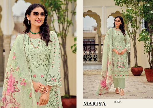 Mariya Pakistani Designer Luxury Pure Cotton Embroidered Lawn Suit