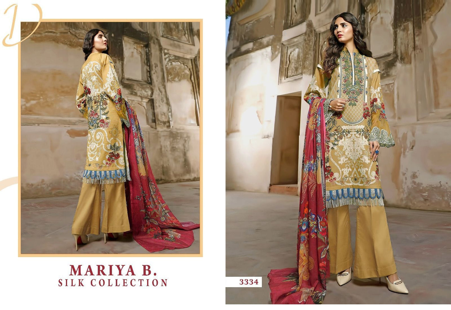 Mariya b Pakistani Designer Winter Collection Embroidered Suit