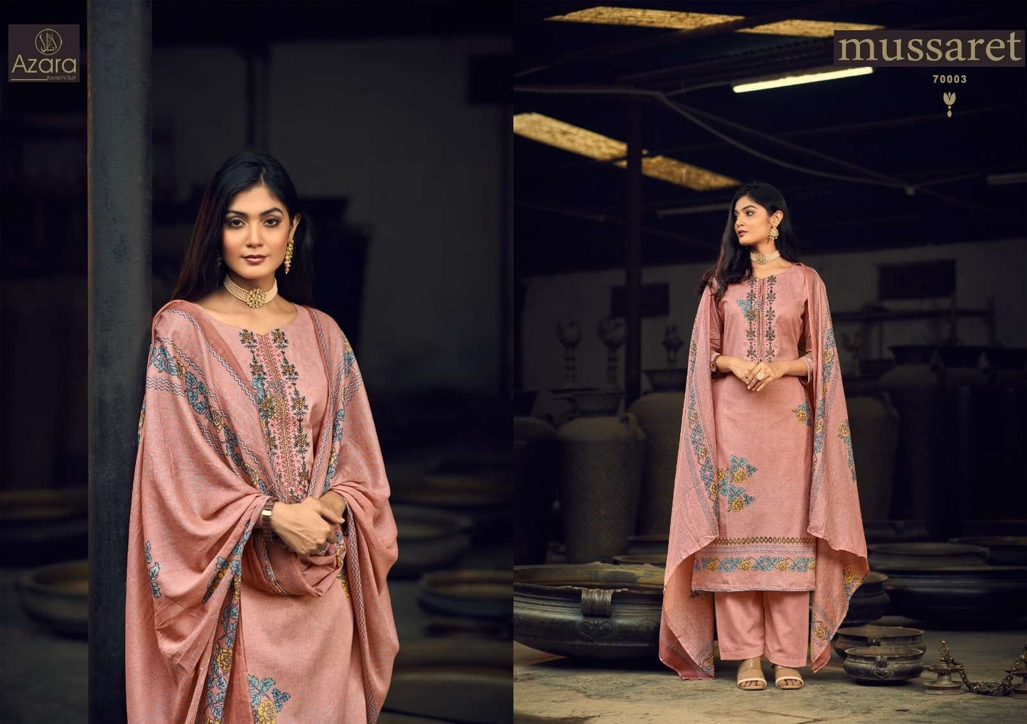 Azara Mussaret Pakistani Designer Classic Embroidered Lawn Suit
