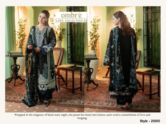 Ombre Pakistani Designer Stylish Hit Embroidered Lawn Suit