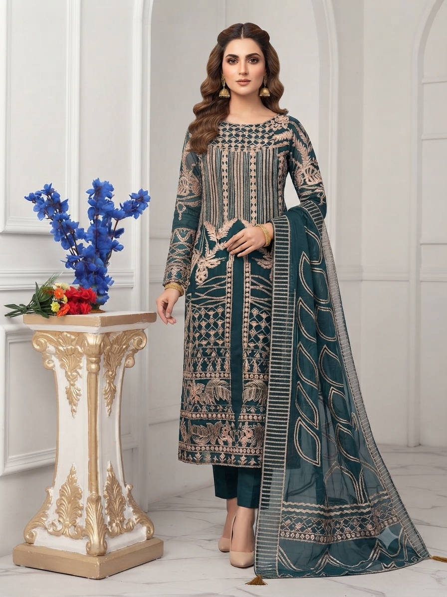 Zaha Pakistani Designer Luxury Wedding Party Wear Dress
