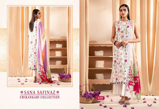 Sana Safinaz Pakistani Designer Chikankari Embroidered Lawn Suit