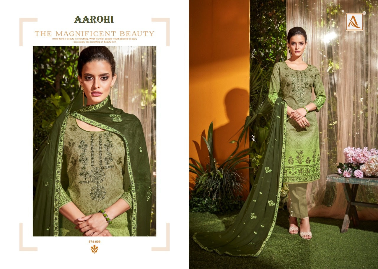 Aarohi Classic Pure Cotton Embroidered Designer Shalwar Suit