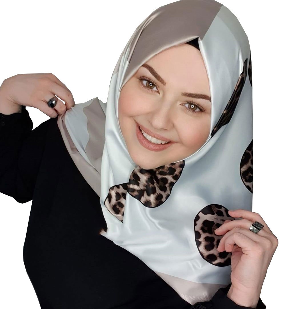 Printed Satin Silk Square Hijab Scarf For Women