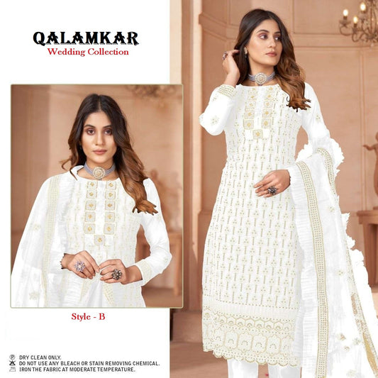 Qalamkar Pakistani Designer Classic Wedding & Party Wear Suit