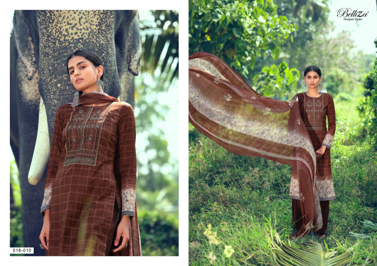 Pure Lawn Cotton Classic Belliza Embroidered Shalwar / Plazo Suit