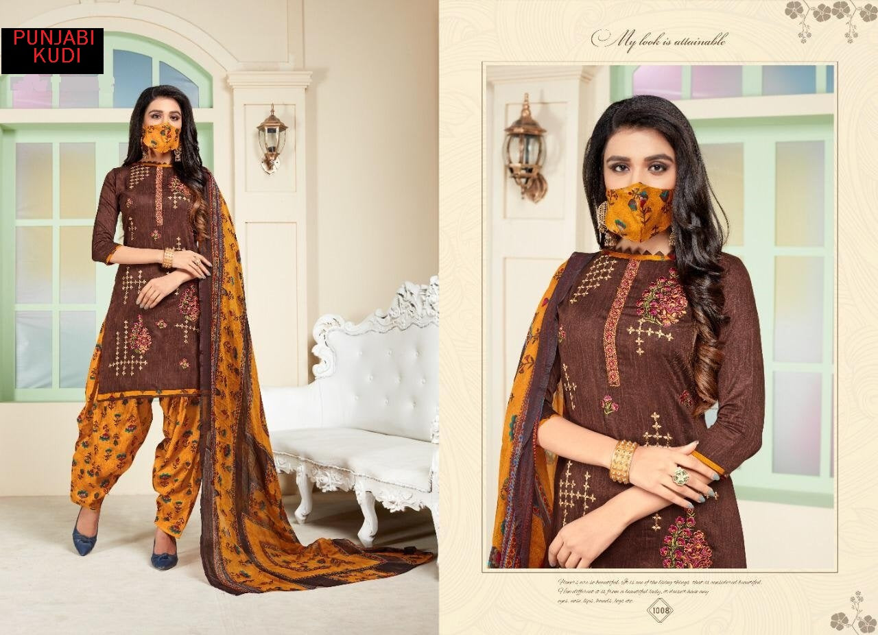 Punjabi Kudi Designer Cotton Embroidered Shalwar Suit
