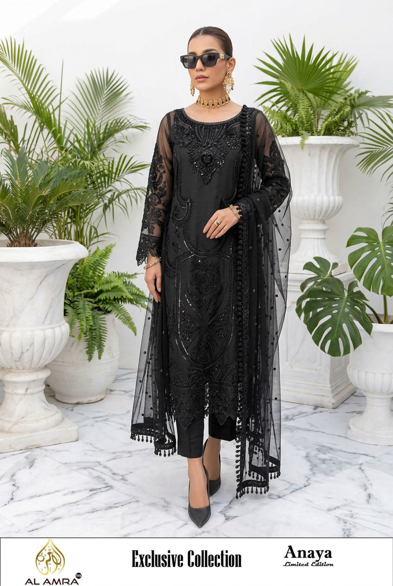Anaya Pakistani Designer Luxury Black Hit Wedding Party Wear Suit