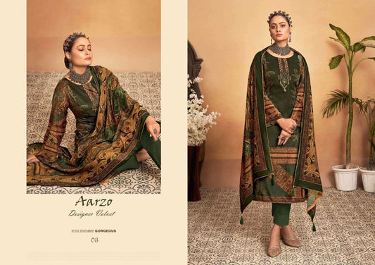 Aarzo Pakistani Designer Beautiful Velvet Classic Party Wear Dress