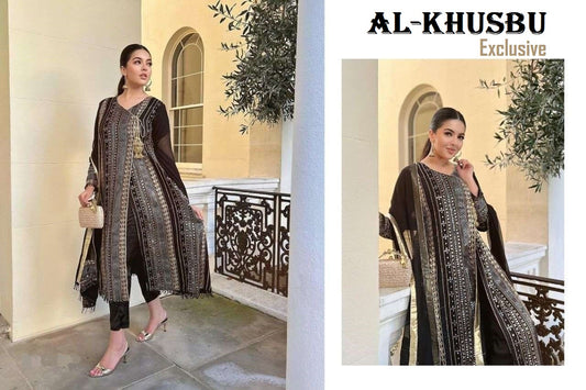 Al Khushbu Pakistani Designer Awesome Black Party Wear Suit