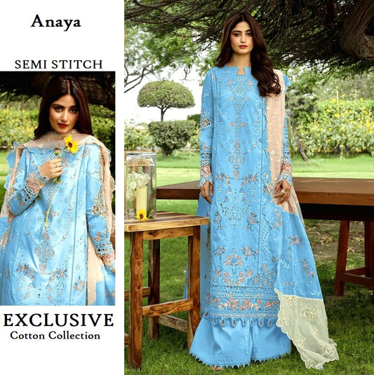 Anaya Pakistani Designer Luxury Hit Heavy Embroidered Cotton Suit