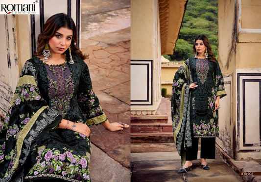 Romani Pakistani Designer Pure Cotton Embroidered Suit
