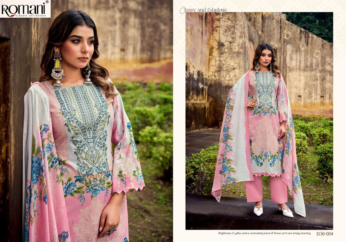 Romani Pakistani Designer Pure Cotton Embroidered Suit