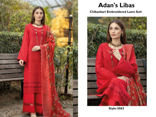Adan's Libas Pakistani Designer Super Hit Embroidered Chikankari Lawn Suit
