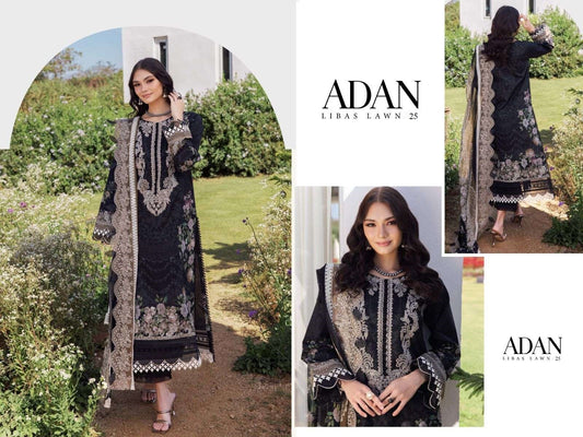 Adan Libas Pakistani Designer Hit Pure Cotton Embroidered Lawn Suit