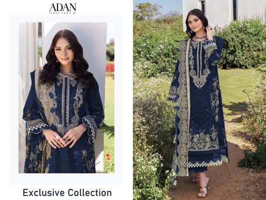 Adan Libas Pakistani Designer Hit Pure Cotton Embroidered Lawn Suit