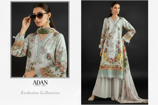 Adan Libas Pakistani Designer Floral Embroidered Lawn Suit