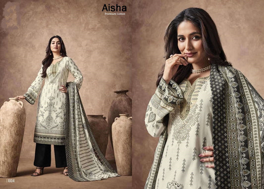 Aisha Classic Black & White Hit Pure Cotton Digital Print Shalwar Suit