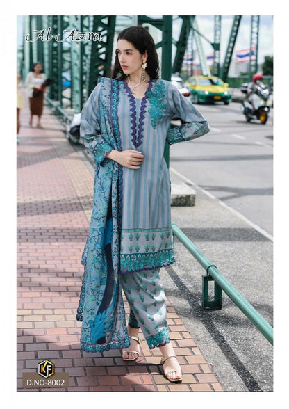 Al Azra Pakistani Designer Luxury Printed Lawn Suit