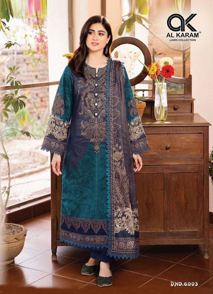 Al Karam Pakistani Designer Pure Lawn cotton Printed Suit