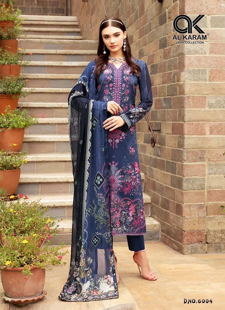 Al Karam Pakistani Designer Pure Lawn cotton Printed Suit