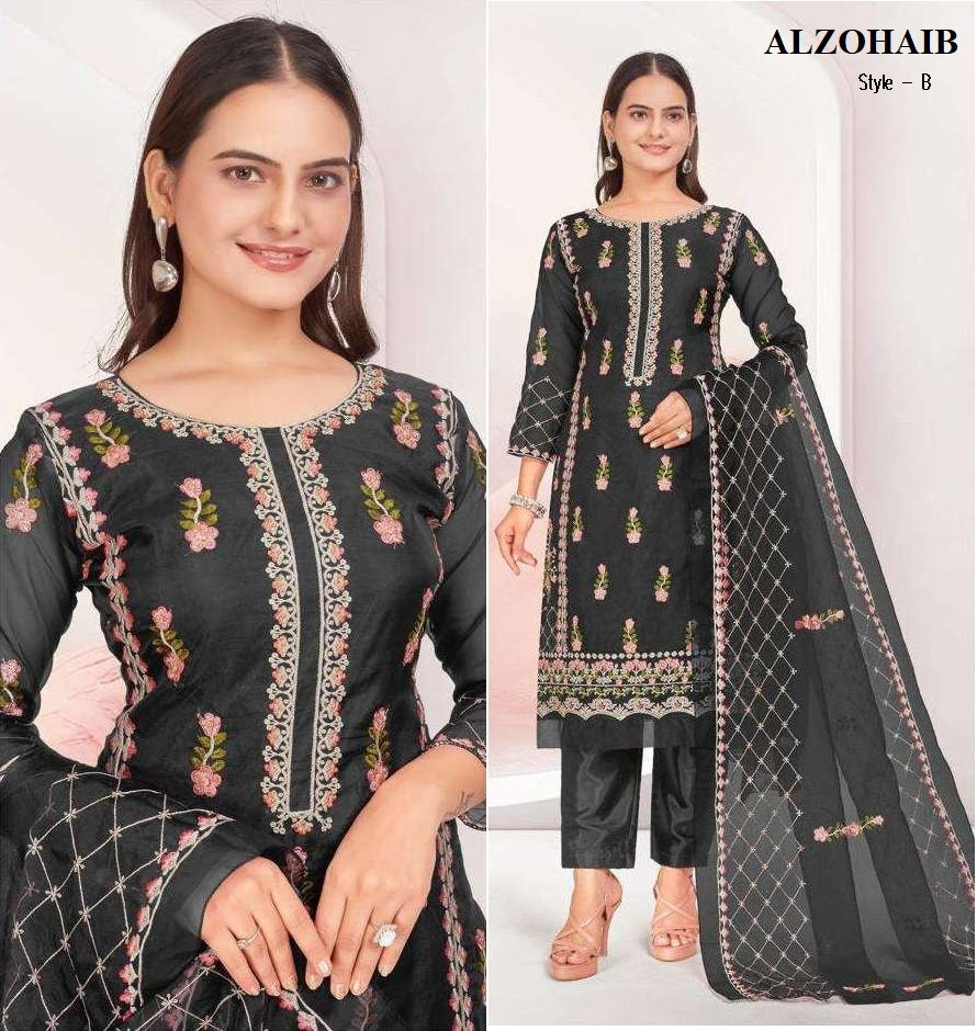 Al Zohaib Pakistani Designer Hit Embroidered Wedding Party Wear Dress