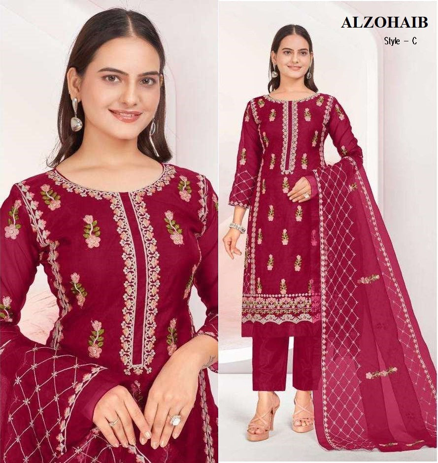 Al Zohaib Pakistani Designer Hit Embroidered Wedding Party Wear Dress