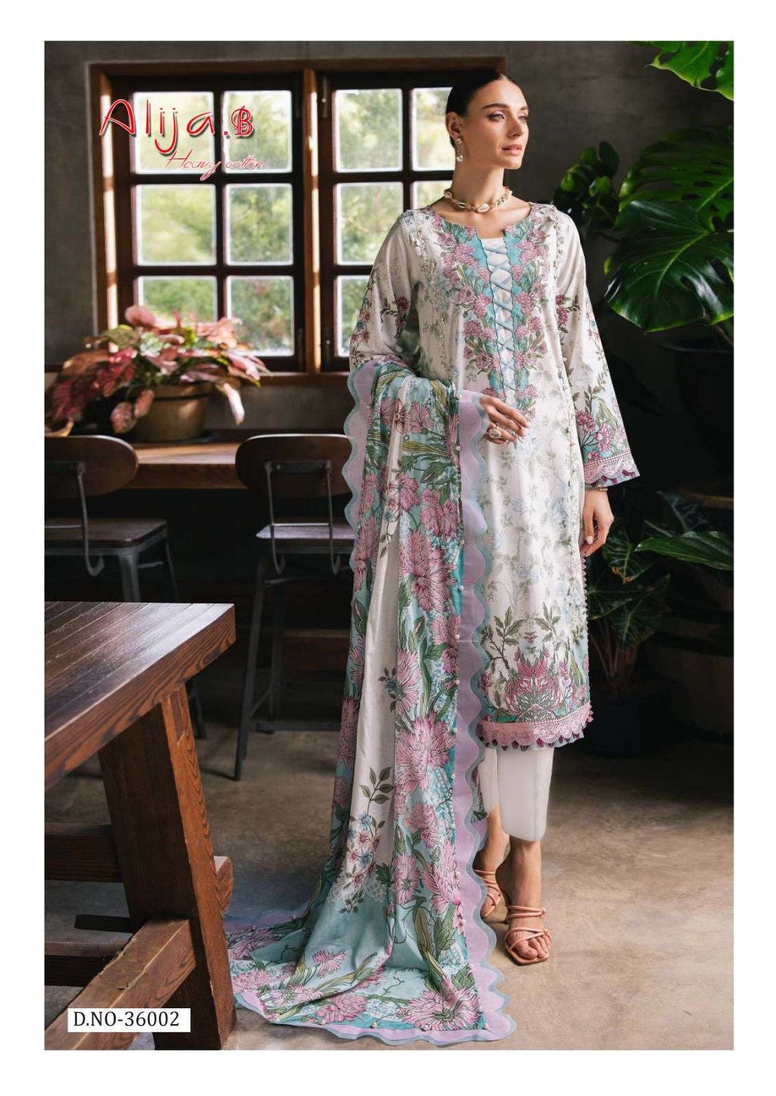 Alija B Pakistani Designer Hit Pure Cotton Printed Shalwar Suit