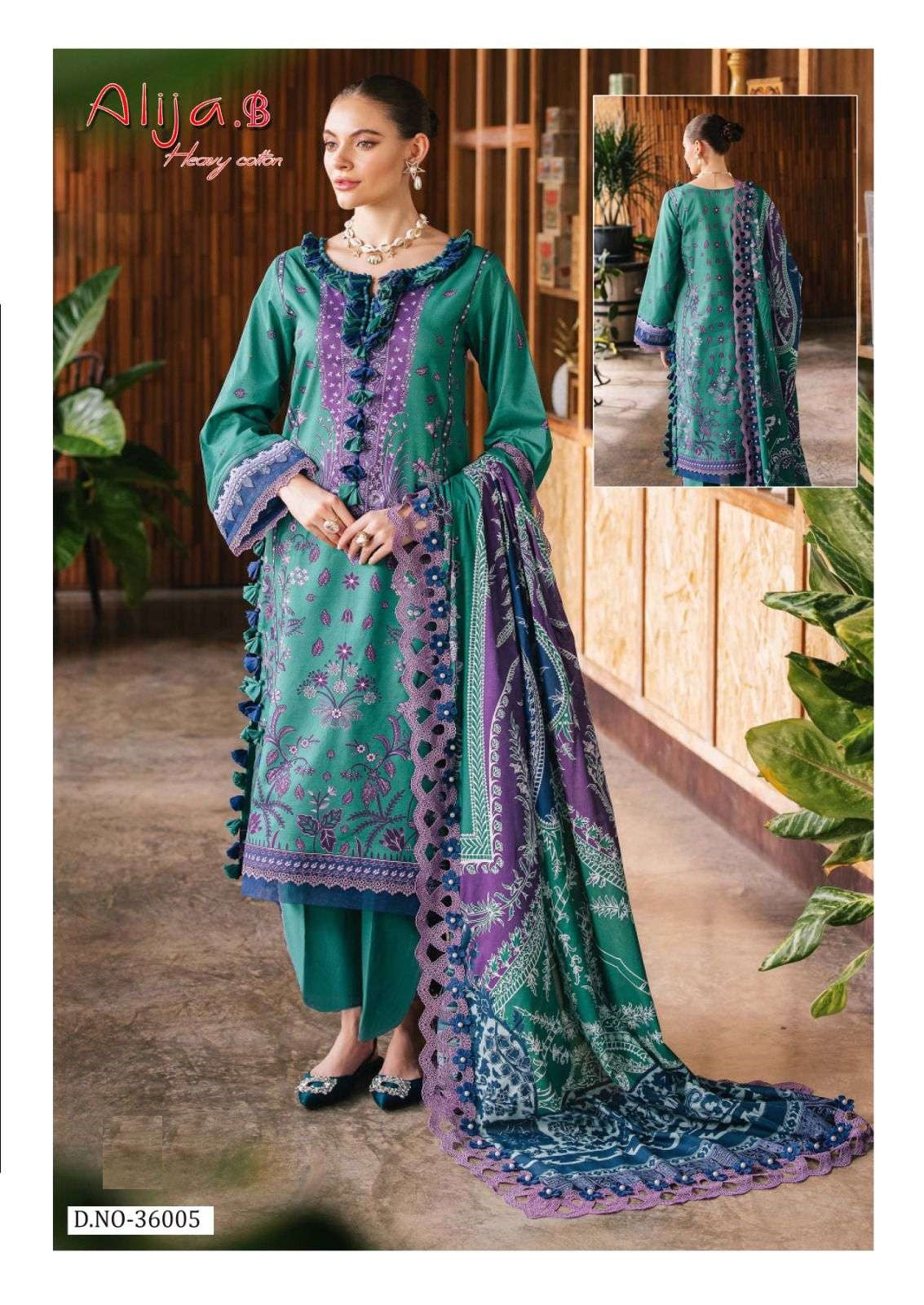 Alija B Pakistani Designer Hit Pure Cotton Printed Shalwar Suit