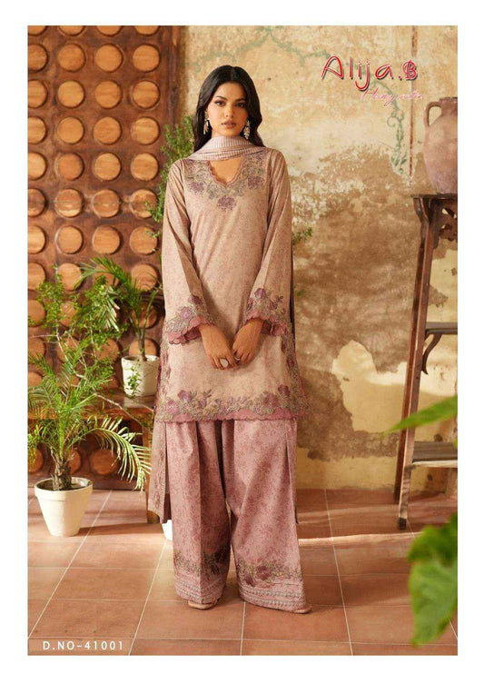 Alija B Pakistani Designer Hit Pure Cotton Printed Shalwar Suit