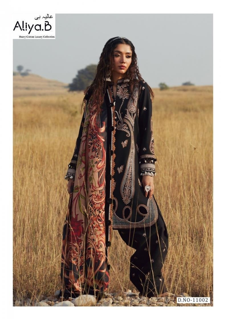 Aliya B Pakistani Designer Pure Cotton Printed Shalwar Suit