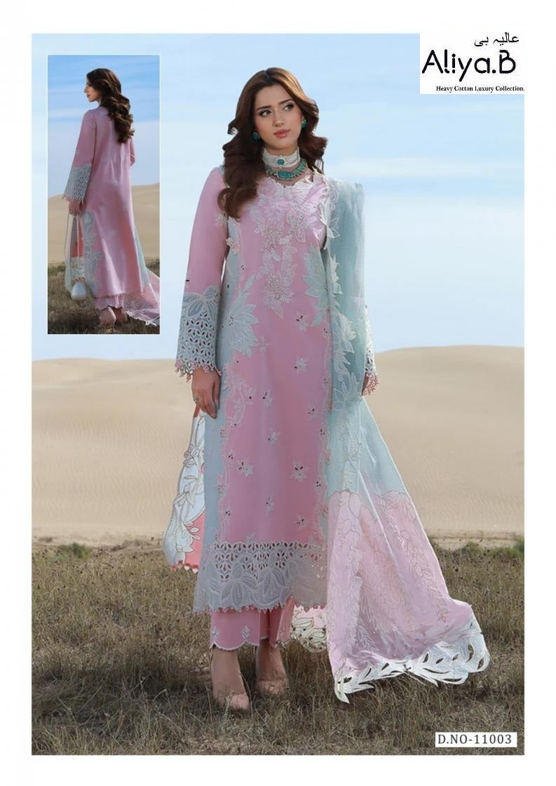 Aliya B Pakistani Designer Pure Cotton Printed Shalwar Suit