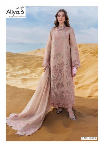 Aliya B Pakistani Designer Pure Cotton Printed Shalwar Suit