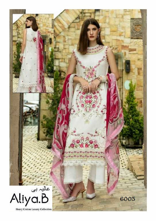 Aliya B Pakistani Designer Pure Cotton Printed Shalwar Suit