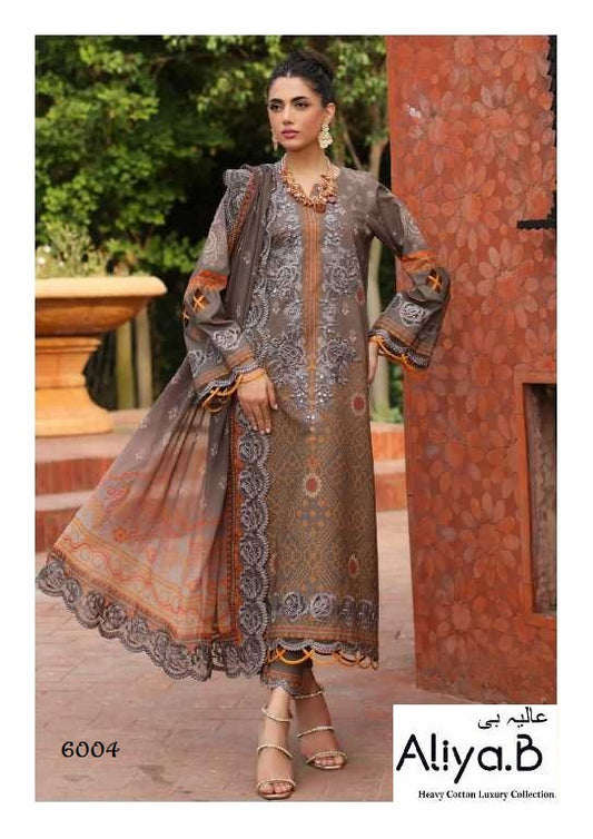 Aliya B Pakistani Designer Pure Cotton Printed Shalwar Suit