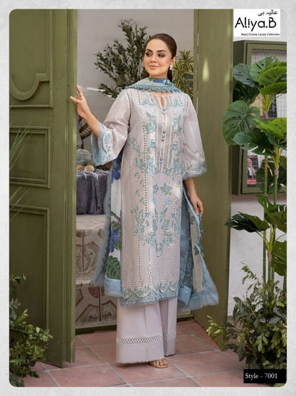 Aliya B Pakistani Designer Pure Cotton Printed Shalwar Suit
