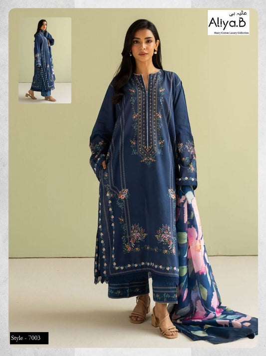 Aliya B Pakistani Designer Pure Cotton Printed Shalwar Suit