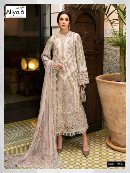 Aliya B Pakistani Designer Pure Cotton Printed Shalwar Suit