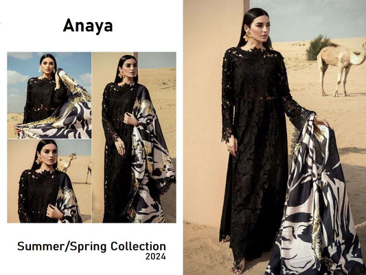 Anaya Pakistani Designer Luxury Hit Rayon Cotton Embroidered Suit