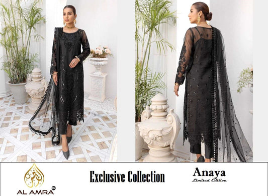 Anaya Pakistani Designer Stunning Black Super Hit Party Wear Suit