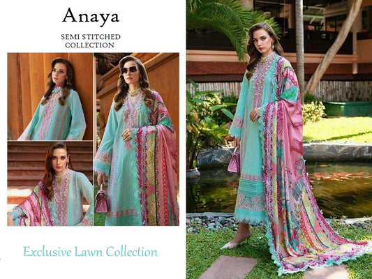 Anaya Pakistani Designer Luxury Heavy Embroidered Cotton Lawn Suit