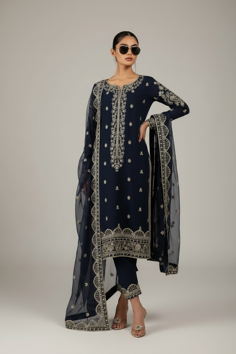 Anaya Exclusive Pakistani Designer Classic Hit Party Wear Dress