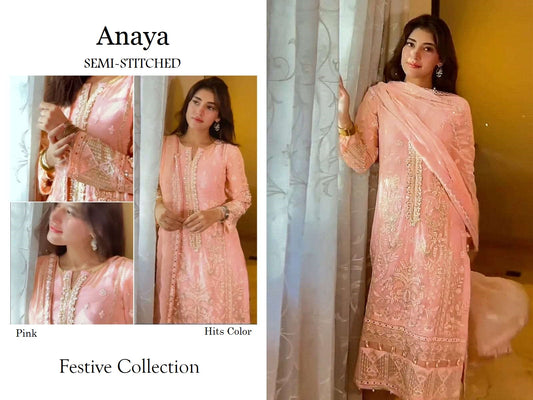 Anaya Classic Pakistani Designer Pink Festive & Party Wear Suit