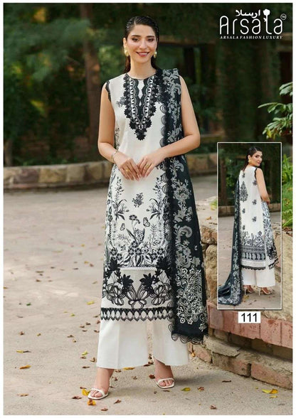 Arsala Pakistani Designer Pure Lawn Cotton Printed Suit - AliShaif