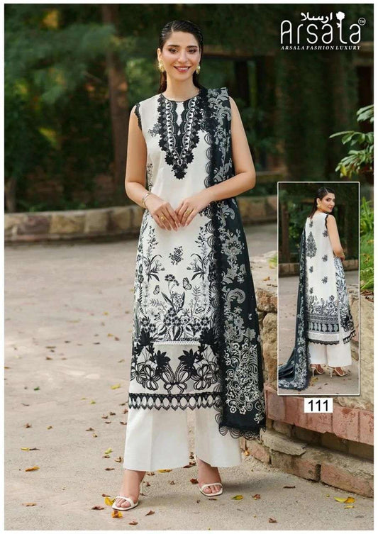 Arsala Pakistani Designer Pure Lawn Cotton Printed Suit - AliShaif